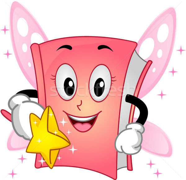 Book Mascot Fairy Wand Stock photo © lenm