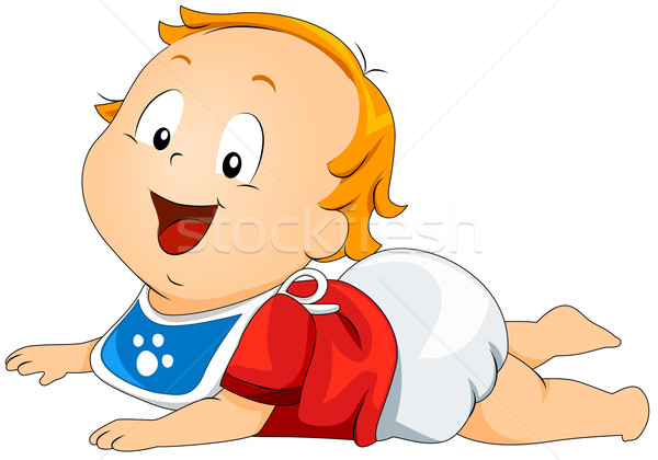 Baby lying on Stomach Stock photo © lenm