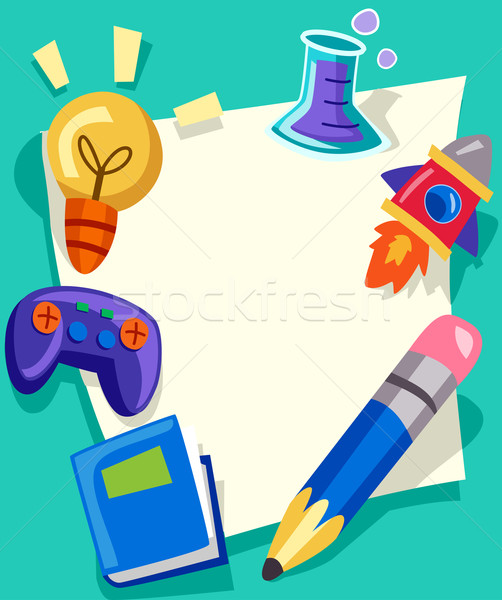 Ramki ilustracja edukacji streszczenie projektu technologii Zdjęcia stock © lenm