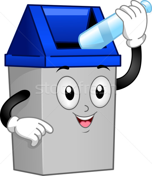 çöp kutusu maskot örnek boş şişe içinde Stok fotoğraf © lenm