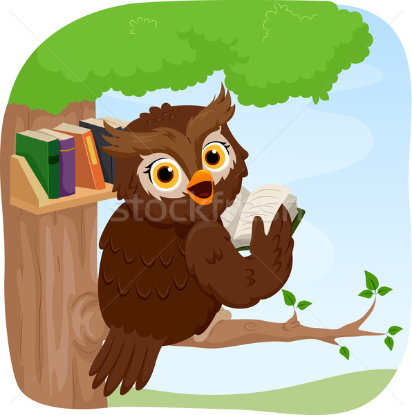 Reading Owl Stock photo © lenm