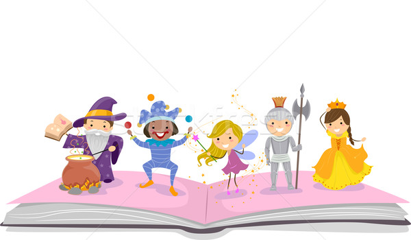 Crianças história livro ilustração criança Foto stock © lenm