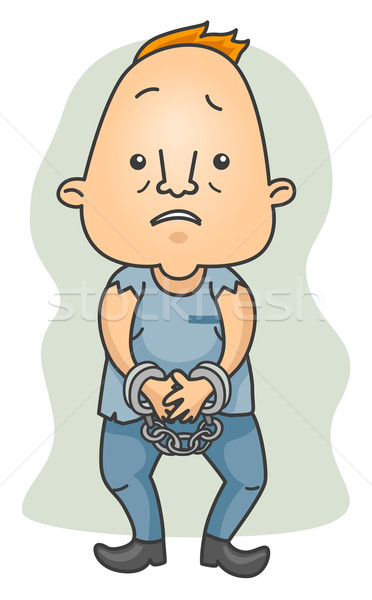 Uomo manette cartoon criminalità vettore Foto d'archivio © lenm