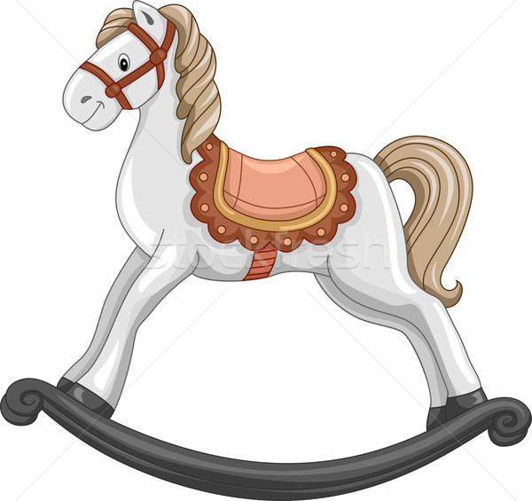 Koń na biegunach ilustracja cute dziecko odizolowany Zdjęcia stock © lenm