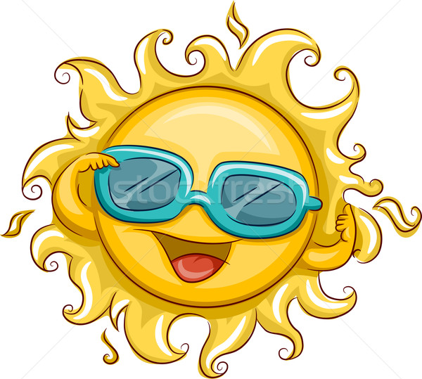 Sonne Illustration tragen Sonnenbrillen cool Freizeit Stock foto © lenm