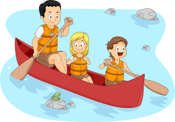 [[stock_photo]]: Camp · navigation · de · plaisance · illustration · enfant · enseignants · garçon