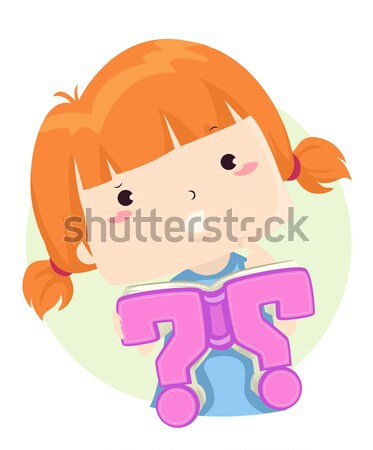 Stockfoto: Boos · kid · illustratie · meisje · speelgoed