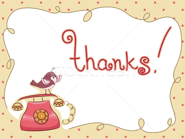 Thank You Card Bird perched on Phone Stock photo © lenm