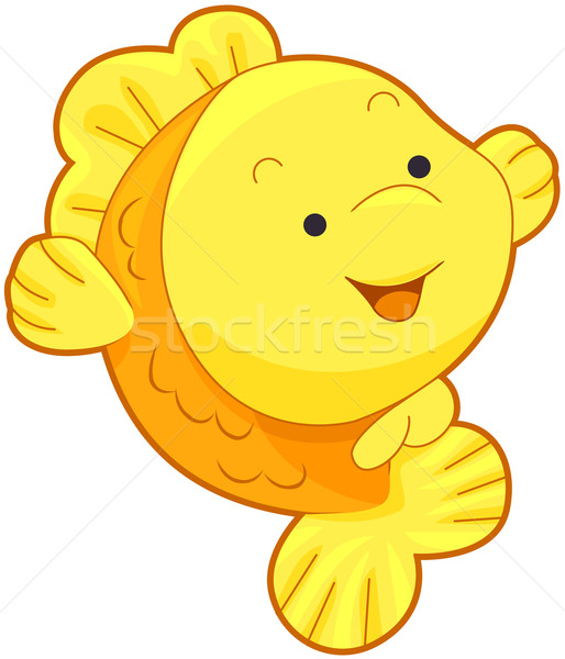 Cute Gold Fish Stock photo © lenm
