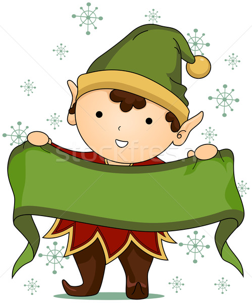 Crăciun elf verde steag Imagine de stoc © lenm