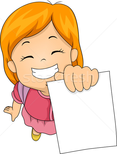 Girl Showing Her Test Paper vector illustration © lenm (#4339348) |  Stockfresh