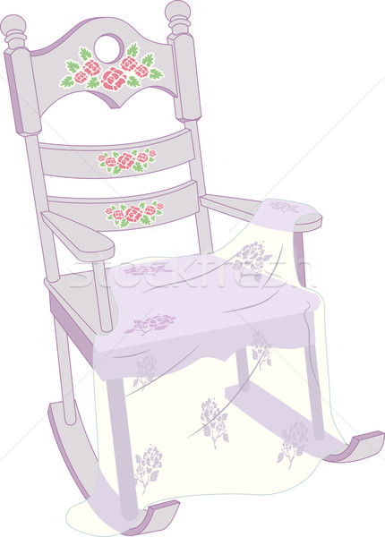 Haveloos chic schommelstoel illustratie ontwerp roze Stockfoto © lenm