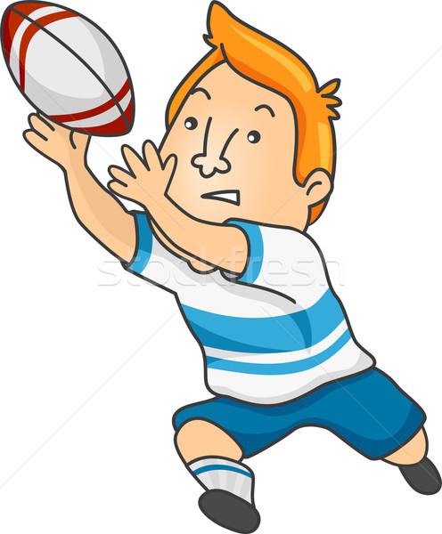 Rugby ball ilustracja rugby gracz piłka grać Zdjęcia stock © lenm