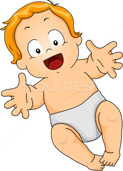 Baby heraus Illustration Kind Junge jungen Stock foto © lenm