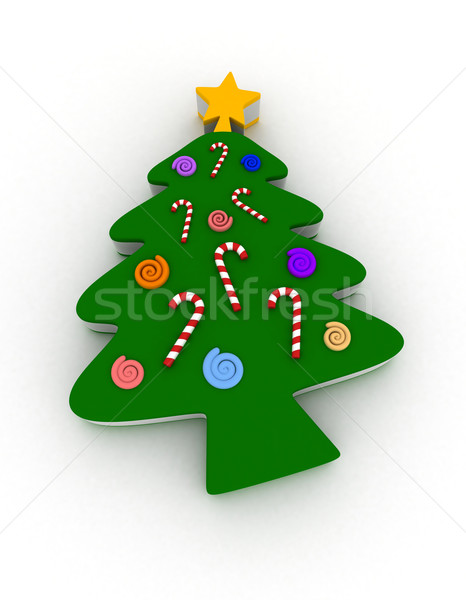 árbol de navidad diseno 3d dulces todo Navidad Foto stock © lenm