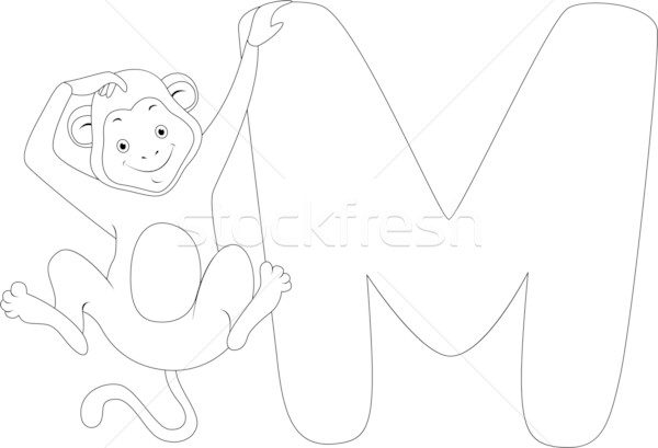 ストックフォト: 猿 · 実例 · 図書 · 手紙 · 動物