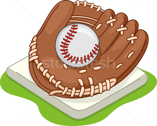 Beyzbol eldiveni örnek spor beysbol oyun vektör Stok fotoğraf © lenm