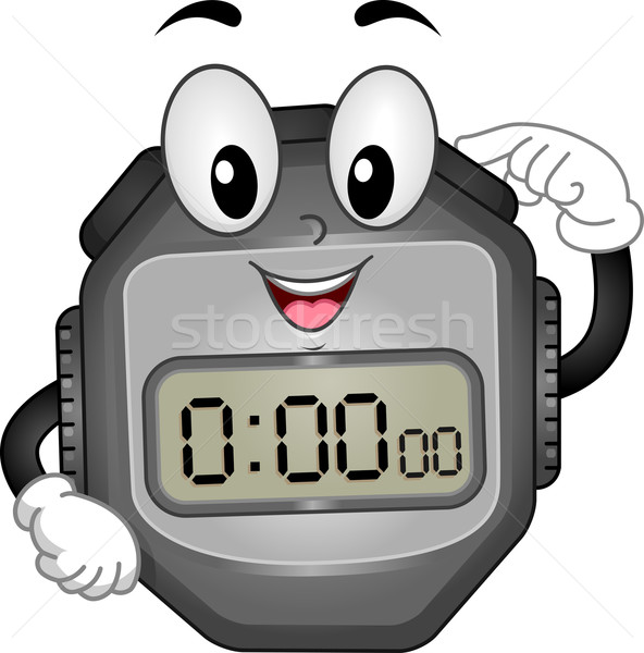 Digital Stopwatch Mascot Stock photo © lenm