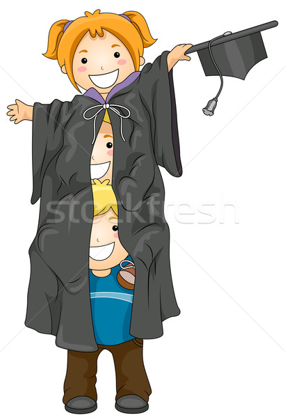 Kids Graduates Stock photo © lenm