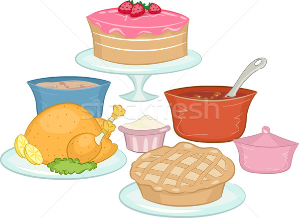 örnek gıda parti tavuk dondurma turta Stok fotoğraf © lenm