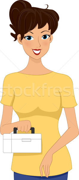 Prim ajutor fată ilustrare femeie Imagine de stoc © lenm
