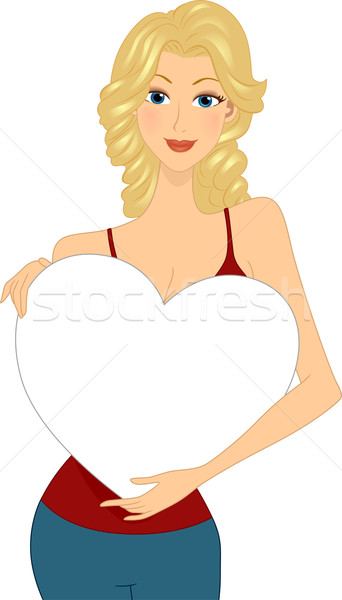Coração mulher ilustração feminino férias Foto stock © lenm