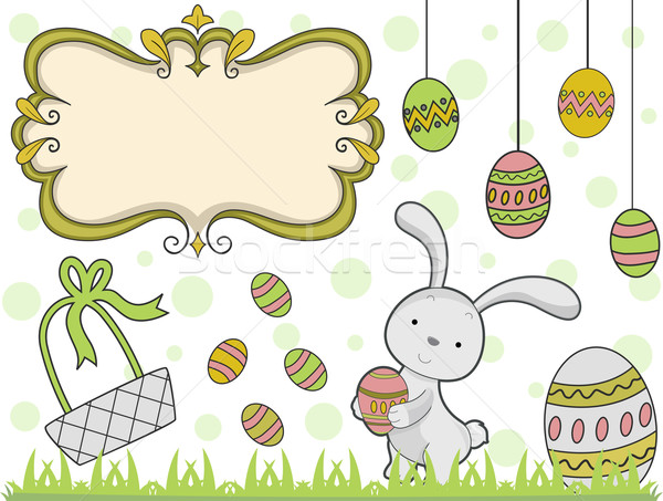Húsvét elemek illusztráció terv ünnep húsvéti tojások Stock fotó © lenm