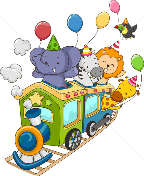 商业照片: 动物 · 野生动物园 · 生日 · 火车 · 插图 · 丛林