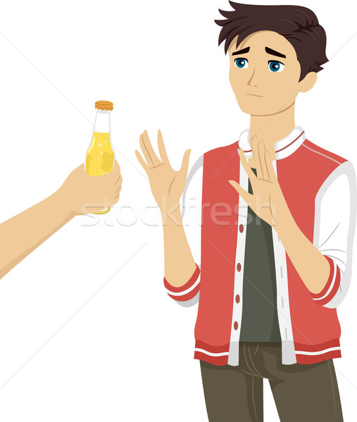 Teen Guy bière illustration bouteille [[stock_photo]] © lenm