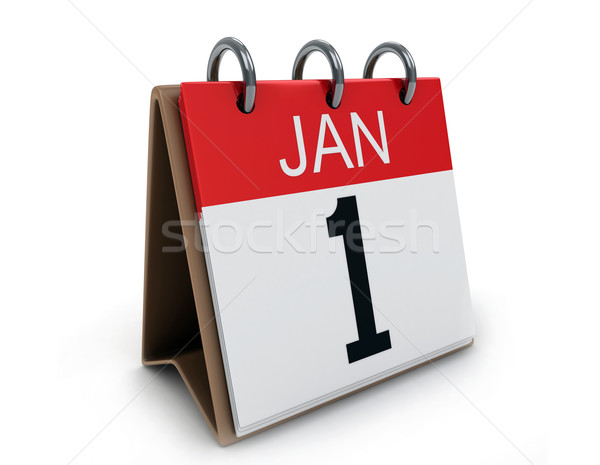 Kalendarza 3d ilustracji biurko list czerwony wakacje Zdjęcia stock © lenm