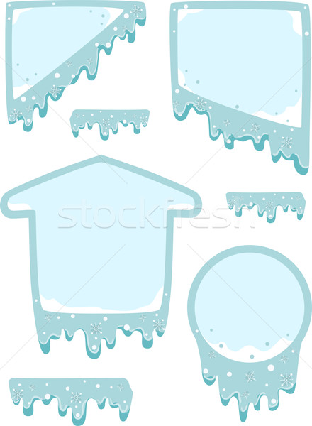 Noël étiquettes illustration prêt imprimer glaciale Photo stock © lenm