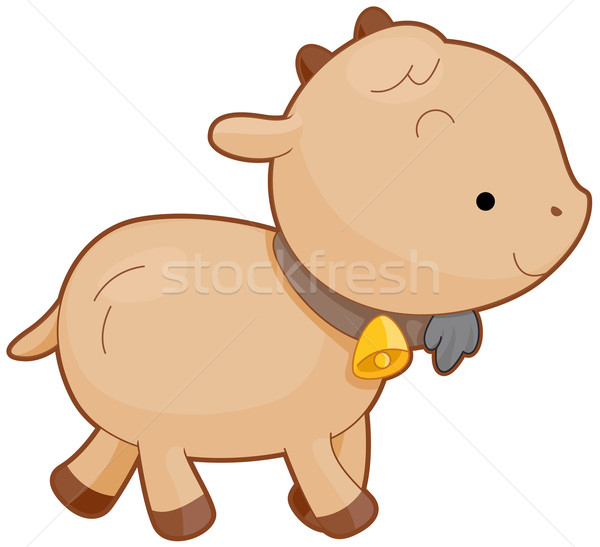 Cute capra campana in giro collo piedi Foto d'archivio © lenm
