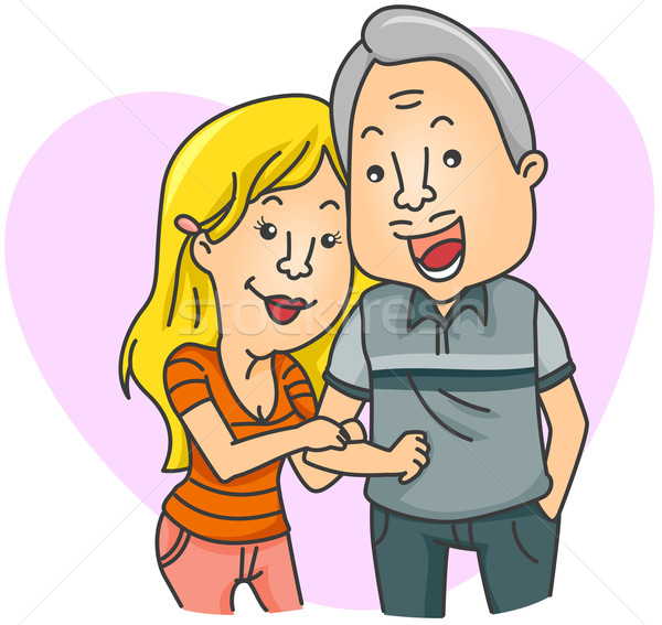 Decembrie dragoste afacere ilustrare cuplu fată Imagine de stoc © lenm