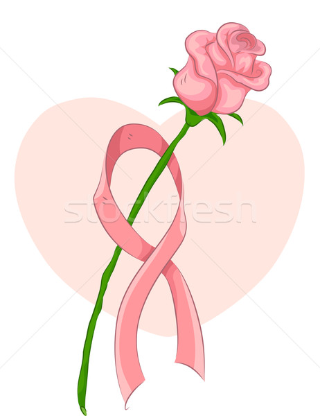 Rose Ribbon Cancer Stock photo © lenm