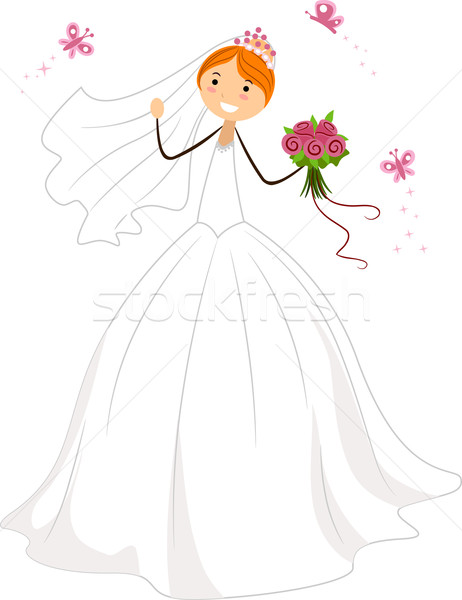 Bride Surrounded by Butterflies Stock photo © lenm