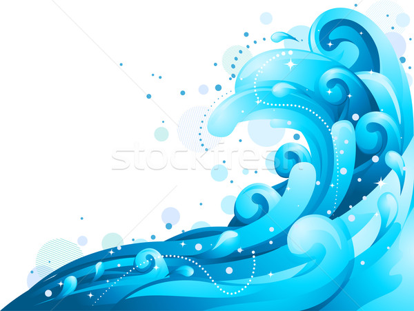 Tenger hullámok illusztráció óriás víz háttér Stock fotó © lenm