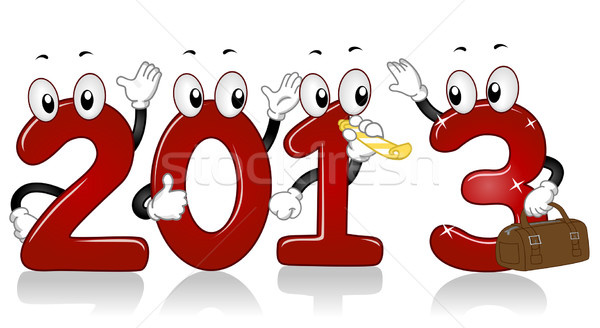 Stock fotó: új · év · 2013 · kabalák · illusztráció · érkezés · ünneplés