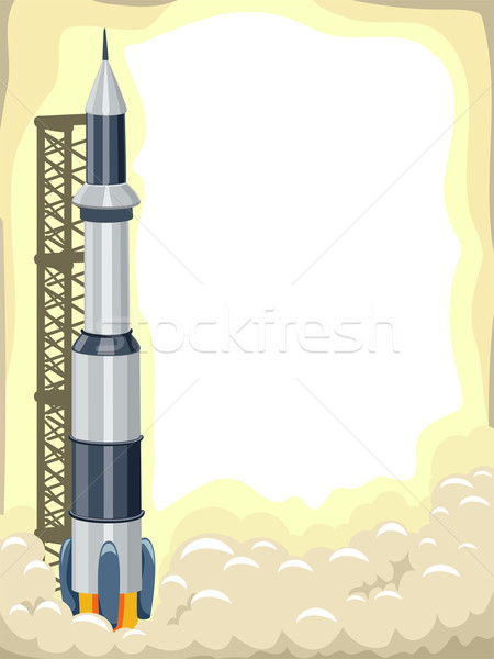 ракета запуск фон иллюстрация спутниковой Cartoon Сток-фото © lenm