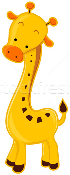 Foto stock: Cute · jirafa · Cartoon · safari · zoológico