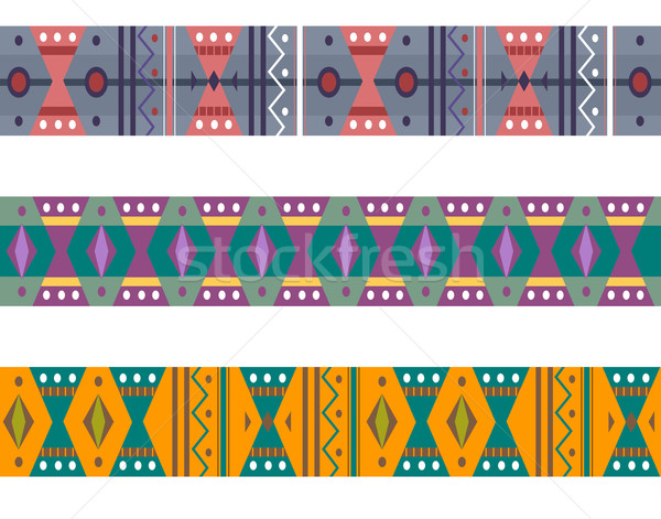 Etnische patroon grens illustratie ontwerp Stockfoto © lenm