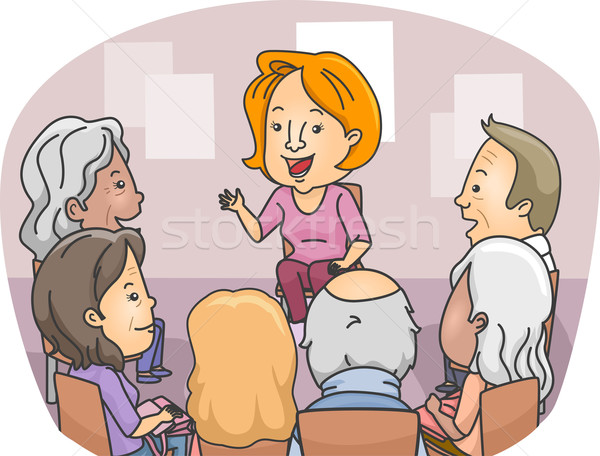 Supérieurs illustration groupe seniors homme femmes [[stock_photo]] © lenm