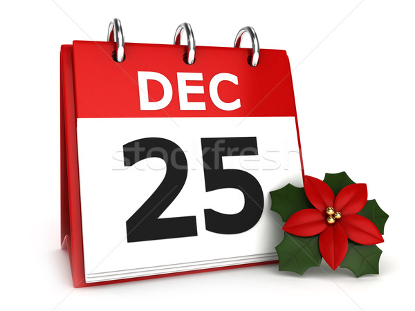 Weihnachten Kalender 3D-Darstellung Tag Feiertage Zeitplan Stock foto © lenm