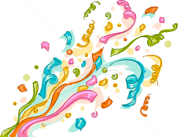 Confetti pop illustratie kleurrijk partij ontwerp Stockfoto © lenm