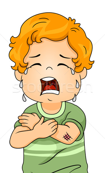 Verwundet Junge Illustration weinen heraus laut Stock foto © lenm