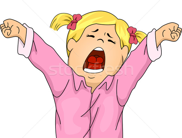 зевать иллюстрация девушки пижама из большой Сток-фото © lenm