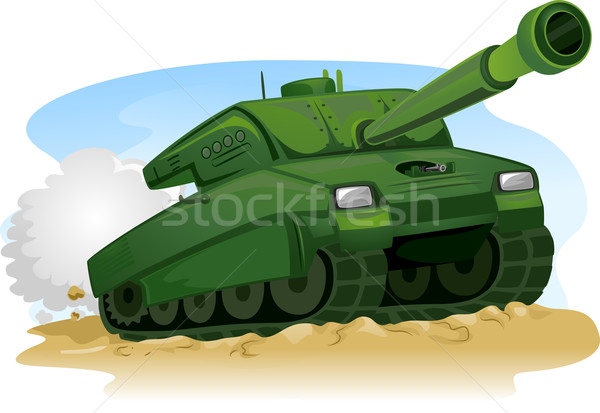Militar tanque ilustração áspero terreno exército Foto stock © lenm