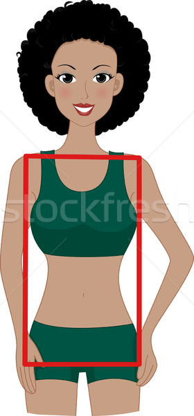 Téglalap test forma illusztráció nő négyszögletes Stock fotó © lenm