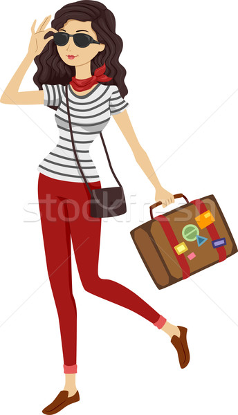 Traveler Girl Stock photo © lenm