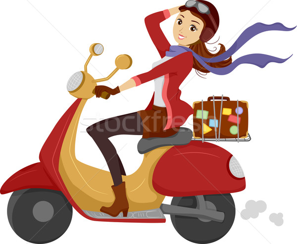 Scooter Girl Stock photo © lenm