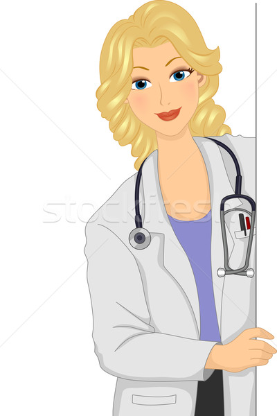 Kobiet lekarza lab coat pokładzie ilustracja Zdjęcia stock © lenm